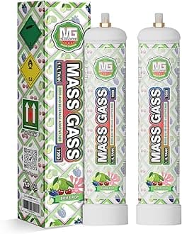 Whipped Cream Charger,MassGass Cream Chargers Tank Food Grade 99.9%-Purity 700g1.1L(2 Cylinders, BOMB POP)