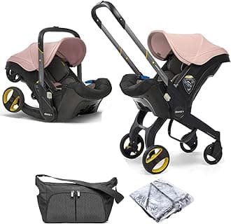 DoonaBaby Car Seat & Travel Stroller Pink - Convertible 0+ Car Seat and Pram with 5 Point Safety Harness - Ergonomic Pushchair and Travel System - ISOFIX Base Sold Separately