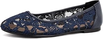 Greatonu Women Shoes Cut Out Slip On Synthetic Lace Ballet Flats