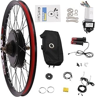 Electric Bicycle Kit, 72V 2000W E-Bike Rear Wheel Hub Motor with Mutifunction LCD Display & Pedal Assistant Sensor, 60N.M 7-Speed Flywheel E-Bike Conversion Set US Stock