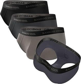 Mens Breathable Soft Underwear Open-fly Classic Briefs, Tag-free