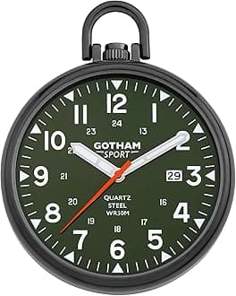 Gotham Men's Sport Series Gunmetal Stainless Steel Analog Quartz Date Pocket Watch # GWC14109BG