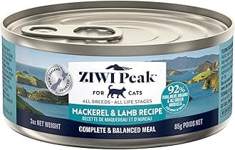 Peak Grain Free Cat Food Tins - All Natural High Protein Pate - New Zealand Mackerel & Lamb Recipe - 24 x 85g Multipack