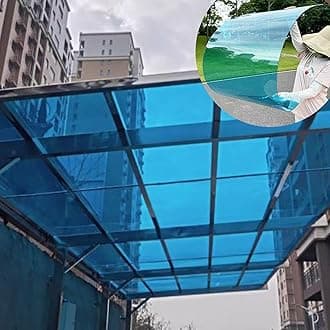 2mm Thick roof Skylight Panels, Polycarbonate Roofing Sheets, Transparent Acrylic Plastic Panels, PC Plastic Panels, Polycarbonate Sheets, Strong and not Easily Deformed.(Blue,3.3 x 23ft)