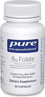 B12 Folate - Energy Supplement to Support Nerves, Energy Metabolism & Cognitive Support* - with Vitamin B Folate as Metafolin - 60 Capsules
