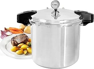 24 Quart Large Capacity Aluminum Pressure Cooker for Induction Stove and Gas Stoves