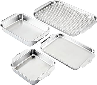 Hestan Provisions OvenBond – 5-Piece Tri-ply Stainless Steel Ovenware Baking Sheet Set