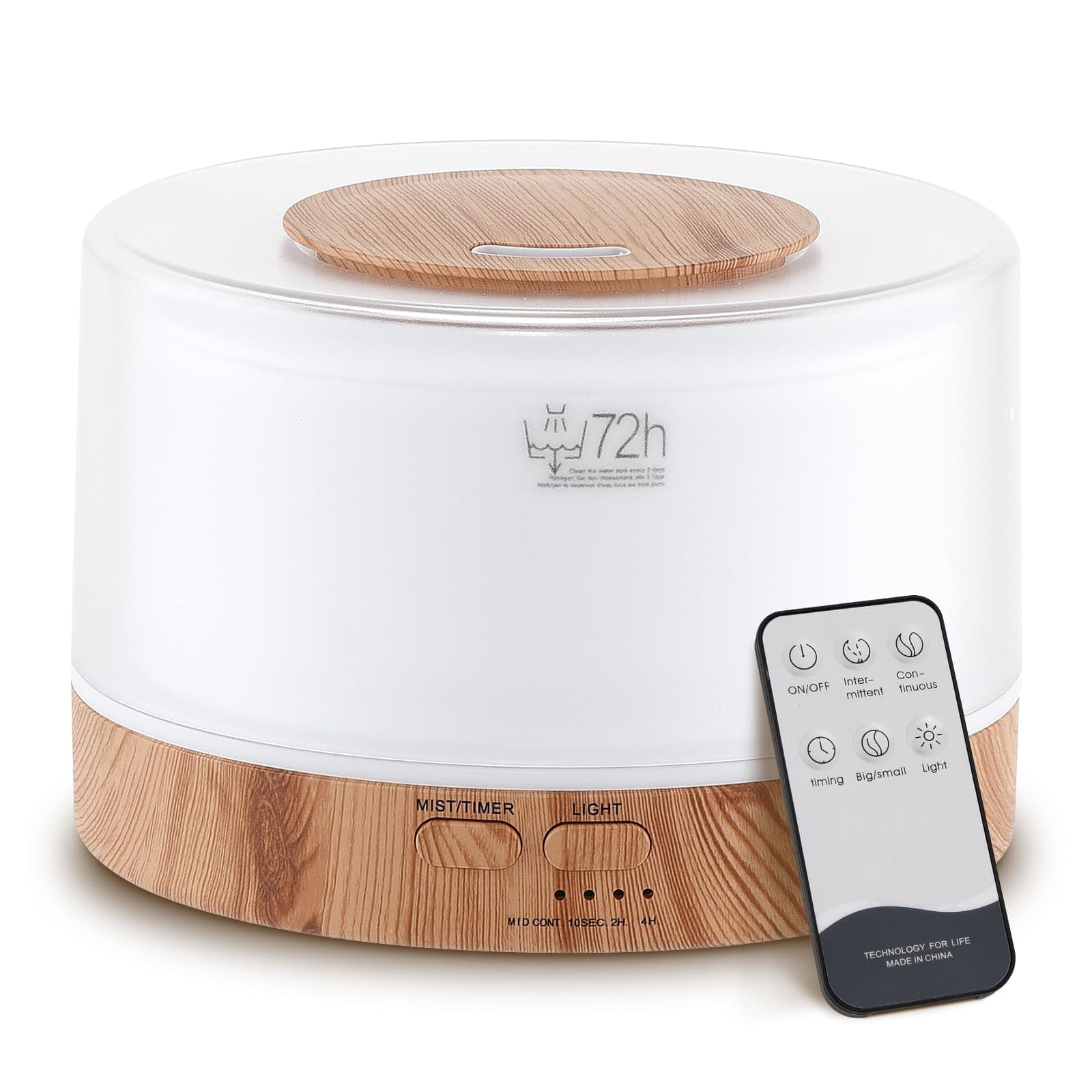 700ML Essential Oil Diffuser, Remote Control Aromatherapy Diffuser with 7 LED Light Colors, Adjustable Mist Mode and Waterless Auto-Off Oil Diffusers Humidifier, Diffusers for Home Bedroom Yoga Sleep