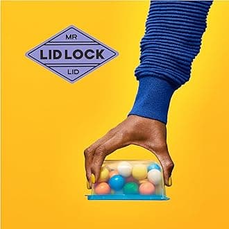 Premium Attached Food Storage Containers, Permanently Attached Plastic Lid, Never Lose & Space Saving Organization (17 Pack)