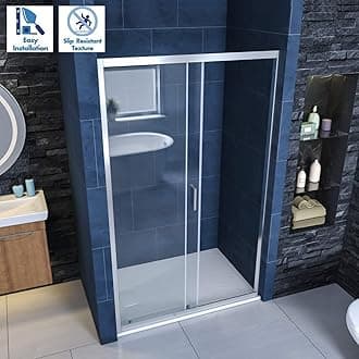 ELEGANT 1200mm Walk in Shower Screen 8mm Dark Grey Easy Clean Safety Glass Wet Room Shower Enclosure Shower Cubicles with 300mm Return Panel