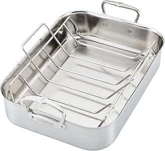 Hestan - Stainless Steel Classic Roaster with Rack, Induction Cooktop Compatible