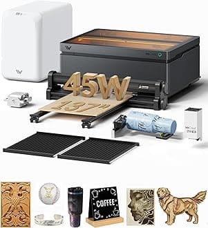 WECREAT Vision Pro 45W Laser Cutter and Engraver Machine, with 2W IR Laser Module, 137” Auto Conveyor Feeder, Fume Extractor, Full Enclosure Laser Engraver for Jewelry Art Designer Small Business