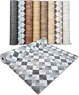 casa pura Mosaic Effect Vinyl – Flooring | PVC Decking Roll | Non-Slip Laminate Surface | Floor Covering – Laminate Floor Covering - Mosaic Effect Aqua - 100x100 cm