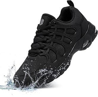 LARNMERN Waterproof Slip Resistant Work Shoes for Men Sneakers Working Chef Kitchen Restaurant Mens Slip Resistant Working Footwear Casual Air Cushion, Black 9.5