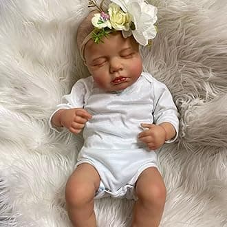 Pinky Reborn Baby Dolls 20 inch 50 cm Reborn Baby Doll with Hand-Drawing Hair Hand Painting Soft Cuddly Baby Toys
