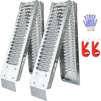 – LIEKUMM Heavy Duty Vehicle Ramps, 170 x 22 cm Folding Portable Loading Ramps for Vans, 440 kg Capacity Non-Slip Van Ramps for ATVs, Quads, Lawn Tactors, Motorbikes, Bikes, Mobility Scooters
