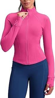 QUEENIEKEButterNatural Running Jackets for Women - Zip Up Athletic Workout Jackets Slim Fit Track Jacket with Mesh Panel