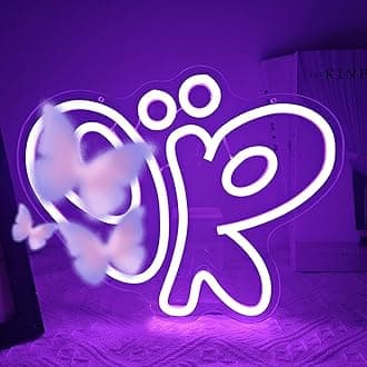 Olivia Neon Signs OR Neon Light Sign Dimmable LED Signs for Wall Decor Purple Light Up Signs for Bedroom Living Room College Dorm Girls Room Wall Art Gift for Fans Teen