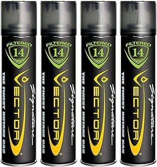 Vector KGM Vector 14x Filtered Premium Refined Fuel Butane Gas Refill (320mL) 4 Cans
