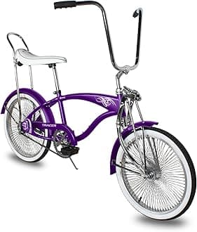 Tracer Retro Beach Cruiser for Adults,20 Inch Wheels,1.75 Tire, City Bike, Lowrider Springer Fork Retro Banana Seat,High Rise Handlebar - Multi Color