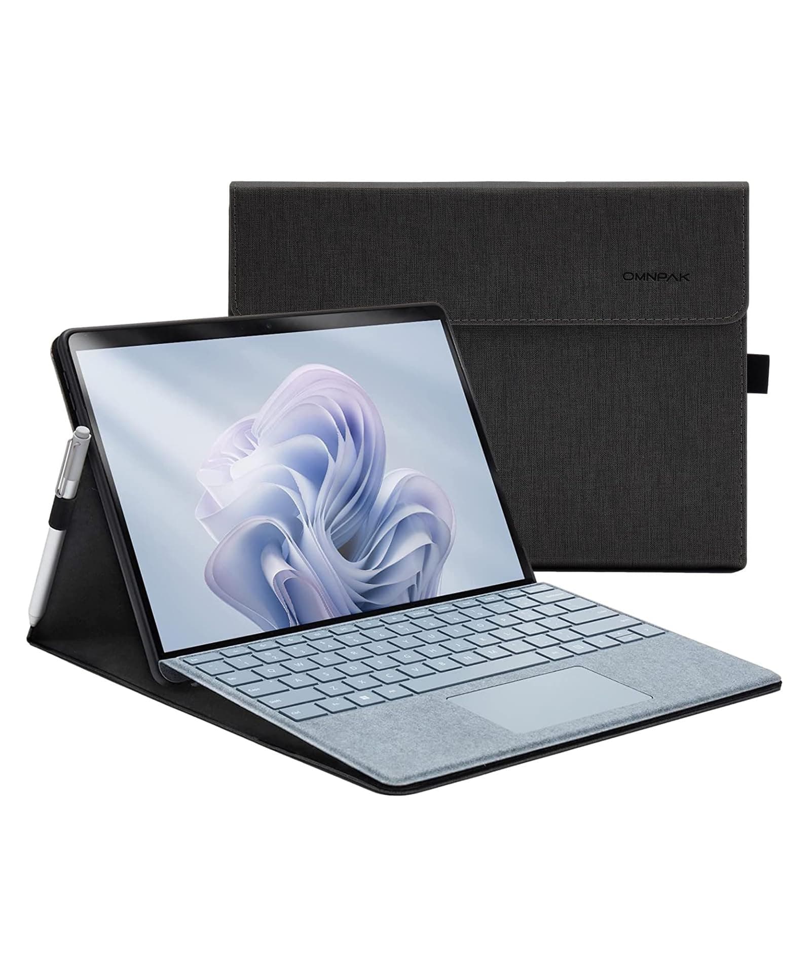 Omnpak Case for Microsoft Surface Pro 11 / Surface Pro 10 / Surface Pro 9 13 Inch, Lightweight Protective, Multiple Angle, Stylus Holder, Compatible with Type Cover Keyboard