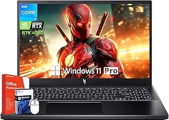 acer Nitro V 15 Gaming Laptop, 15.6" 144Hz FHD Display, Intel 10-Core i7-13620H, NVIDIA GeForce RTX 4060, 64 GB DDR5 RAM, 1 TB SSD, Backlit Keyboard, Microsoft Office Lifetime License, Windows 11 Pro