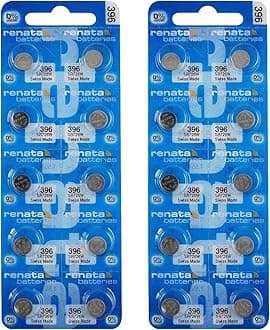 Renata 396 SR726W Batteries - 1.55V Silver Oxide 396 Watch Battery (20 Count)