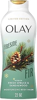 Body Wash for Women, Hydrating & Moisturizing, Holiday Edition, With Plant Based Cleansers, B3 Complex, For All Skin Types, Fireside Fir with Fresh Spruce & Sandalwood Scent, 22 fl oz