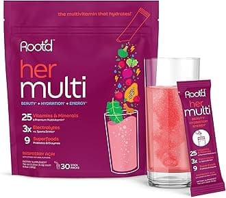 Multivitamin Powder for Women - 25 Vitamins & Minerals with 3X Electrolytes, 9 Organic Superfoods, Probiotics & Enzymes, Sugar-Free Multivitamin & Hydration | 30 Vitamin Drink Mix Packets