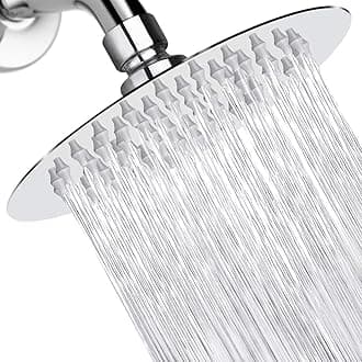 Rain Shower Head, Ultra-Thin Design-Pressure Boosting, Awesome Some Experience, High Flow Stainless Steel Rainfall Head (6 Inch,Chrome Finish)