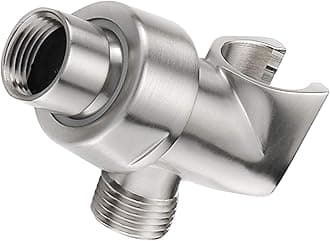 All Metal Handheld Shower Head Holder - Brushed Nickel - Adjustable Shower Wand Holder with Universal Wall Hook Bracket and Brass Pivot Ball - Hand Held Shower Head Holder - Shower Hose Holder