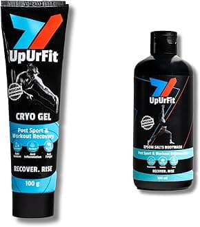 Recovery Cryo Gel Muscle Soreness, Pain Relief, Anti-Inflammation | Fast Relief | Post Workout/Sport Ice Pack Effect (100g) with anti-fatigue Epsom Salts Body Wash