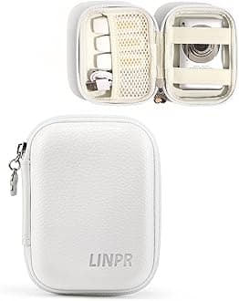 Digital Camera Case for CAMKORY, KODAK PIXPRO FZ45/FZ55, Canon IXUS 285 HS, Lecran, Small Travel Compact Camera Holder with Mesh Pocket for Accessories SD Card (White)