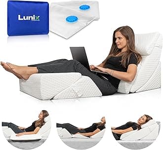 - LX13 6-Piece Post-Surgery Recovery System, Orthopedic Bed Wedge Pillow Set for Tummy Tuck & Back Comfort, Zero-Gravity Memory Foam, Pebble White