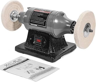 XtremepowerUS 1/2HP Electric Polisher Benchtop Buffer Grinder Motor Polishing Grinder Machine, 6-inch 3450 RPM