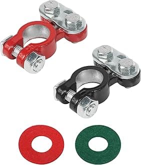 2PCS Battery Terminals,Car Accessories Cable Terminal Clamp Connectors,Anti Corrosion Car Battery Terminal Connectors Plated Top Terminal and Post Washer Set,Compatible With Cars,Trucks,Vans