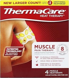 Thermacare Heatwraps Muscle Pain Therapy, Relieve Pain Associated with Muscle Aches, Muscle Spasms, and Cramps - 4 Count, Beige