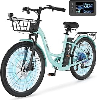 Electric Bike for Adults, 700W Peak Power 7 Speed Step Through Electric Cruiser Bike, 40 Miles Electric Bicycle with 36V 10.4Ah Battery, Aluminum Frame City Commuter E Bikes for Women, Men