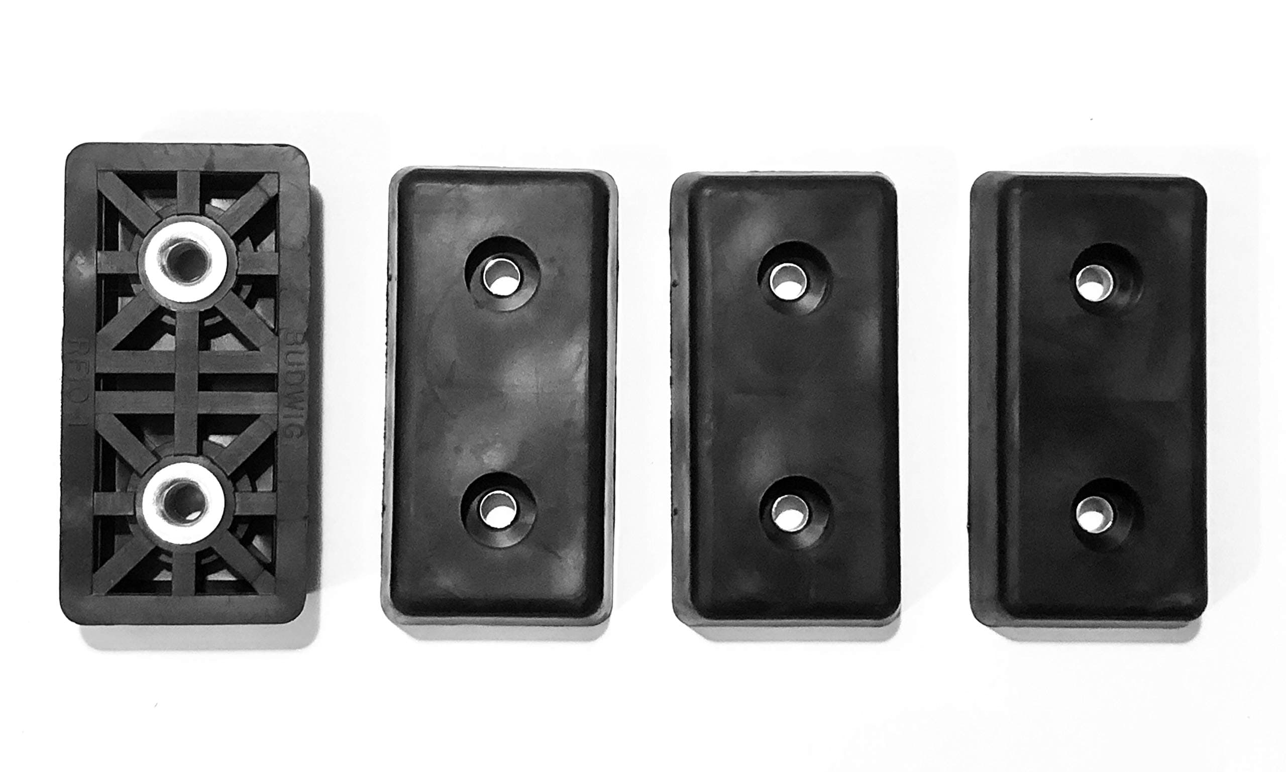 4 Extra Large Rectangular Rubber Feet Bumpers - .590 H X 3.000 L X 1.510 W - - Made in USA Heavy Duty Non Marking for Furniture, Tables, Chairs, Desks, Benches, Sofas, Chests, Other Large Items.
