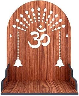 SSI Wooden Mandir for Pooja Home Decoration Wall Mounten Beautiful Temple