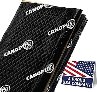 CANOPUS Professional Sound Deadening Mat for Cars, 50 mil 5 sqft, Butyl Sound Deadener Mat, Audio Car Sound Dampening Material for Car Trunk, Door, Floor and Ceiling, Black