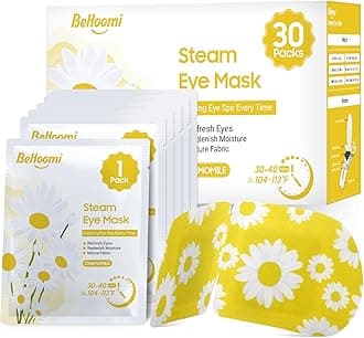 30Packs Steam Eye Mask, Heated Eye Mask Warm Compress for Eyes, Self Heating Disposable Steam Mask for Home Sleep, Spa, Travel Essentials & Relaxation Gifts, Stocking Stuffers (Chamomile)