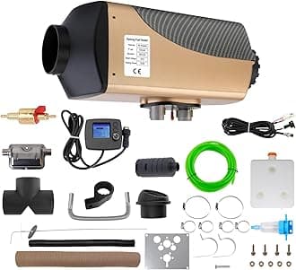 24V 7kW Diesel Heater with LCD Display, Auto Thermostat, Diesel Air Heater with Aviation Plug, Overheat Alarm, Parking Heater with High Altitude Mode, Diesel Fuel Heater for RVs, Trucks, Ships