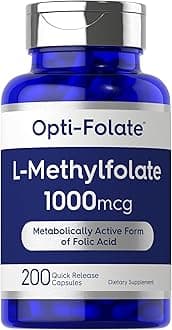 Carlyle L Methylfolate 1000mcg | 200 Capsules | Value Size | Optimized and Activated | Non-GMO, Gluten Free | Methyl Folate, 5-MTHF | by Opti-Folate