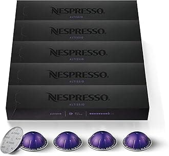 Nespresso Vertuo – Bundle of 50 Altissio Coffee Capsules – Intensity 9 – For Espresso 40 ml – (5 Packs of 10)