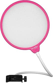POP SHIELD USA 6" Microphone Studio Pop Filter with Clamp - Pink/White