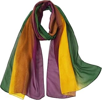 E-Clover Herebuy - Unique Women's Floral Scarves: Chiffon Flowers & Birds Printed Scarf