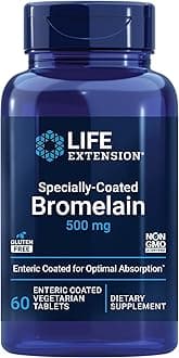 Life Extension Specially-Coated Bromelain – Bromelain Proteolytic Enzyme Extract From Pineapple Supplement Pills For Joint Health – Gluten-Free, Non-GMO, Vegetarian – 60 Enteric-Coated Tablets