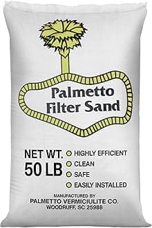 Swimming Pool Filter Sand for Above Ground and Inground Pools, Natural Silica, 50 Lb Bag - Residential and Commercial Pool System Accessories - Supplies for Cleaning and Maintenance