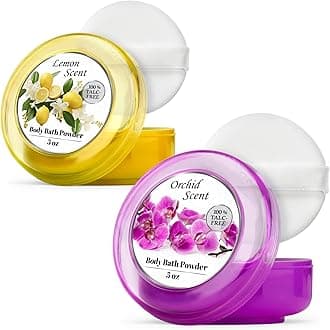 R-NEU Body Powder for Women with Powder Puff, 100% Talc-Free, Luminous Lemon ...